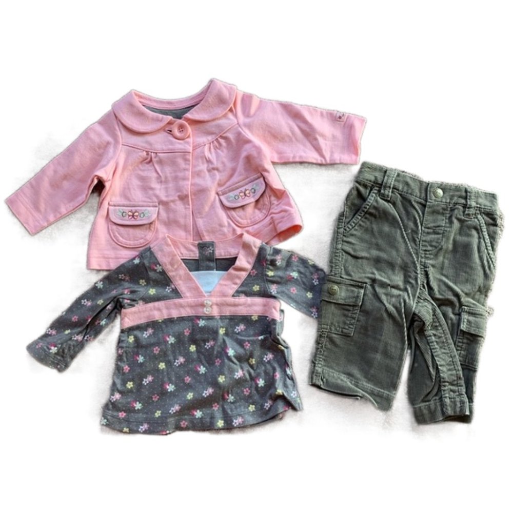 🎉 BABY SPROCKETS Jacket, Top & Corduroy Pants Set, size 3-6mo